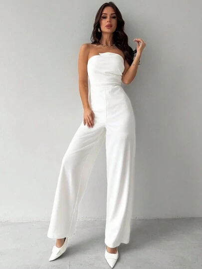 Firerie 节日新款情人节设计浪漫优雅白色不对称无钢圈文胸腰部连体裤女式修身