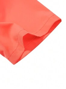 Manfinity Homme Men's Casual Minimalist Contrast Trim Short Sleeve Shirt (Asymmetric Cut) - Hot Pink - View 6