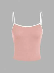 SHEIN Essnce 4pcs/Set Versatile Solid Color Women Camisole Vests, Black & White, Suitable For Spring & Summer Back To School - Multicolor - View 4