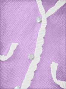SHEIN Unity Chaleco de punto sin mangas con bolsillo y abotonadura delantera en bloques de color, talla grande - Púrpura malva - Ver 4