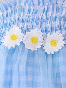 Baby Girl Fashion Summer New Cute Suspender Bodysuits - Blue - View 5