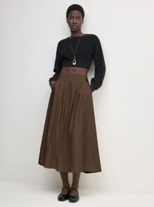 BizChic Chân váy xếp ly màu nâu cà phê, thiết kế xẻ tà, có túi, thanh lịch, phù hợp cho công sở thành thị hàng ngày, mang phong cách lãng mạn thập niên 90, thích hợp cho Giáng sinh, Năm mới, Ngày Valentine, Tiệc tùng, Bãi biển, Lễ tốt nghiệp, Thời trang, Lễ hội, Kỳ nghỉ, Khách dự đám cưới, Bữa trưa muộn, Sân bay, Nhiều dịp khác nhau. - màu nâu - Xem 8