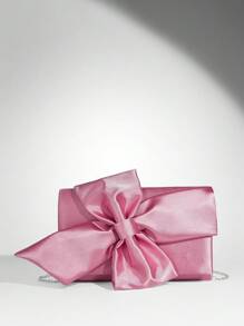 SHEIN BAE Women Bowknot Clutch Purse, Suitable For Date, Party, Club, Dinner, Valentine's Day - Pink - View 7