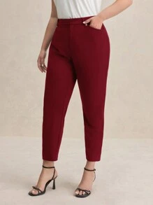 BizChic 加大码干净彩色针织修身低弹力休闲裤黑色裤子商务女士秋季女士浪漫、时尚、百搭；适合夏季度假，舒适