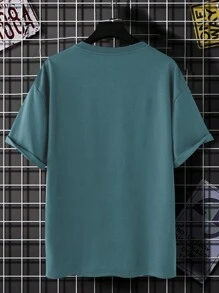 Manfinity EMRG Men's Stand Collar Short Sleeve Printed Casual Pullover Top