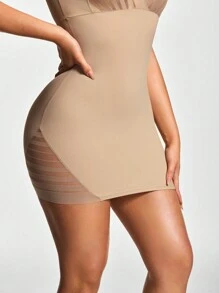 SHAPORA Shaping Plunge Deep-V Shapewear Slip Body Shaper Butt Lifter With Adjustable Straps-Tummy Waist Thigh Control - Khaki - View 6