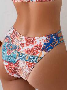 Summer Openwork Drawstring Sweet Girl Exclusive Bikini Bottom - Multicolor - View 3