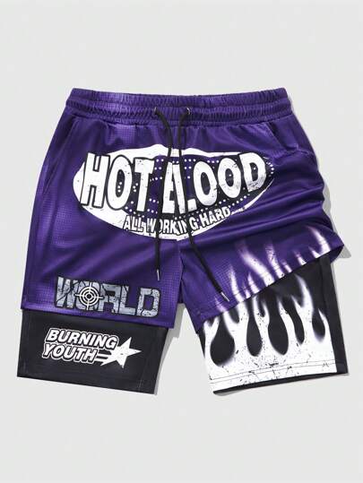 Street Life Pantalones cortos góticos de hombre 2 en 1, aptos para uso casual en primavera/verano