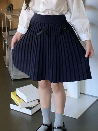 DAZY 秋款 Tween Girl 褶皱针织裙