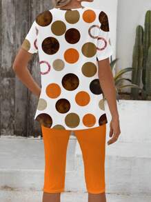 EMERY ROSE 2pcs Summer Casual Polka Dot Pattern Sets For Women - Multicolor - View 2