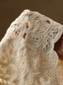 Anewsta Women's Casual Sexy Vacation Elegant Knitted Halter Neck Asymmetrical Hem Crochet Top, Suitable For Valentine's Day, Summer Beach, New Year's