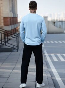 Manfinity Homme Conjunto casual de pantalón y camisa de manga larga de unicolor con botones delanteros para hombre - Multicolor - Ver 6