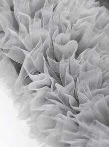 DAZY Young Girl Round Neck Sleeveless Mesh Party Dress, Summer - Grey - View 8