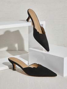 SHUZIA Scarpe da donna con tacco alto, a punta,  nero, con suola ondulata, slip-on, per uso quotidiano - nero - Visualizzare 1