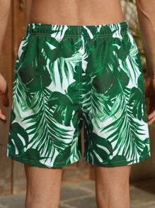 Manfinity VDAYZ Pantalones casuales de playa con bolsillo y cordón delantero estampados para hombres, estilo minimalista, hawaiano
