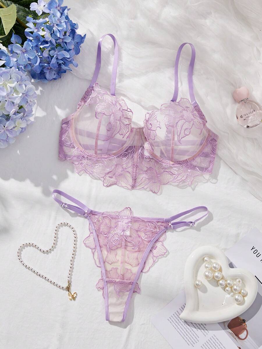 2 件套女士肤色性感内衣套装