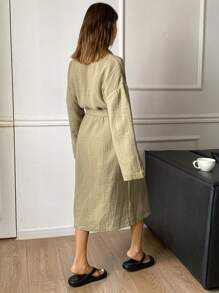 DAZY 简约休闲皱褶面料宽松休闲长袍