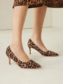 MOTF PREMIUM FASHIONABLE PARTY LEOPARD PRINT RHINESTONE DECORATED WOMEN'S POINTED TOE HIGH HEEL SHOES, VALENTINES