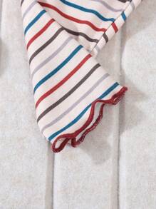 SHEIN 2 Pieces Baby Girl Striped Casual Long Sleeve Top And Long Pants Homewear Set