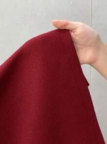 SHEIN Privé Falda roja con aberturas, hecha de tela de lana elegante y de talla grande, versátil para ir al trabajo, eventos sofisticados, el té de la tarde, citas, conciertos y fiestas - con estilo inspirado en el vintage y actual