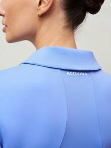 Activina Áo thun thể thao ngắn tay cổ tròn trơn dành cho nữ - Màu xanh lam - Xem 7