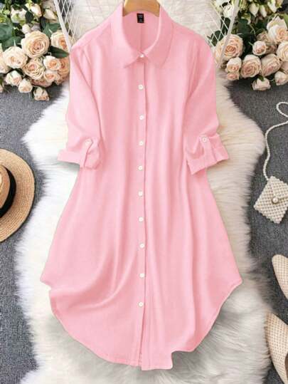 EMERY ROSE 纯色衬衫裙新年服装