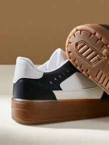 CUCCOO EASI Women Solid Color Patchwork Casual Sneakers, For Daily Leisure Wear Shoes For Women Sneakers Spring Shoes Easter Trainers