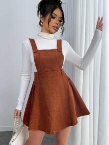 Calvaya Women Plain Color Short Casual Strap Dress