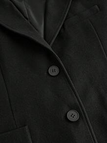 Maija 新年女士长袖简约百搭西装外套，秋冬 - 黑色 - 查看 3