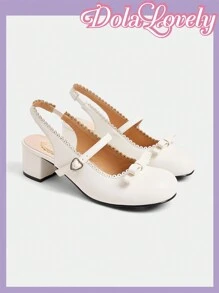 Dola Lovely 蝴蝶结装饰法式玛丽珍优雅女士高跟鞋