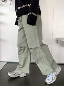 DAZY Tween Girl Autumn Pants - Army Green - View 7