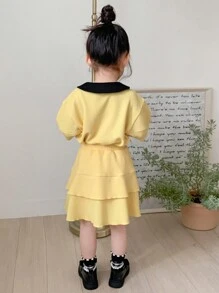 DAZY 2pcs/Set Young Girl Girls Fall/Autumn Outfit - Yellow - View 5