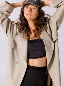 Aralina 卡其色大码腰带风衣 - 綠色 - 查看 3