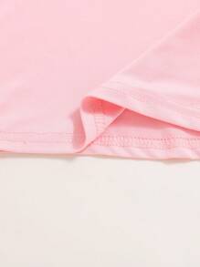 SHEIN Playful Pals 6件套少女休闲舒适纯色圆领短袖T恤套装，百搭夏季单品，送给女孩的礼物，适合学校、校园、大学穿着。 - 彩色 - 查看 6