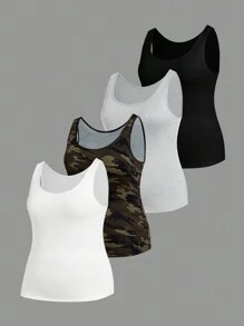 SHEIN EZwear 大码休闲百搭吊带背心 - 彩色 - 查看 11