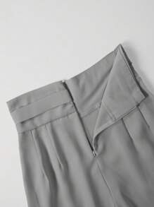 Chiquease 實心高腰褶皺細節寬腿褲