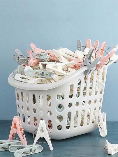 50 Pcs Windproof Clip Strong Clothes Drying Small Size Clip Household Fixed Plastic Sun Socks Dormitory Travelling Drying Clip