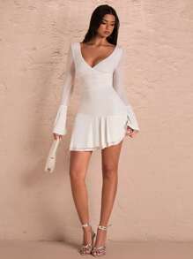 SHEIN BAE Zomer strandvakantie Puur wit sexy jurkje met open rug Mini-jurk met lange mouwen Trouwjurk Bruidsmeisjesjurk Datingjurk Feestjurk Schoolseizoenjurk Feestjurk Valentijnsdagoutfits Nashville-outfits Zomeroutfits voor vrouwen // Lentekleding // Valentijnsdagoutfit // Carnaval // Strandvakantie-outfits