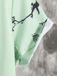 Manfinity Homme 男士休闲梅花印花短袖衬衫 - 彩色 - 查看 3