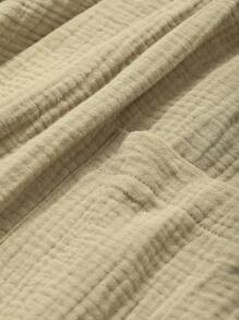 DAZY 简约休闲皱褶面料宽松休闲长袍