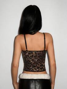 EgrlEra 女士 Y2K 时尚豹纹亮片吊带背心