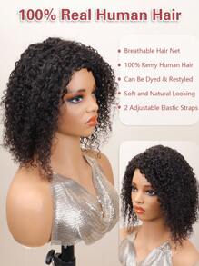 Glueless Wig Ready And Go Kinky Curly Short Curly Human Hair Wigs For Women Full Machine Made Wig Jerry Curly Wave Wigs Cheap Curly Bob Wigs Natural Black