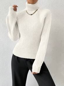 Chiquease New Fashion High Neck Elegant Stylish Design Ladies Sweater Knit Pullover Fall Winter Sweater - Beige - View 5