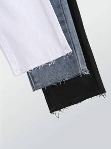 DENIMLY YOUNG KIDS 3 PIECE SET CASUAL SIMPLE CLASSIC SLIM FIT Cotton JEANS, Flat Pockets On Back And Elastic Waistband,All Year Must Have Fashion Item.