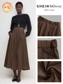 BizChic Chân váy xếp ly màu nâu cà phê, thiết kế xẻ tà, có túi, thanh lịch, phù hợp cho công sở thành thị hàng ngày, mang phong cách lãng mạn thập niên 90, thích hợp cho Giáng sinh, Năm mới, Ngày Valentine, Tiệc tùng, Bãi biển, Lễ tốt nghiệp, Thời trang, Lễ hội, Kỳ nghỉ, Khách dự đám cưới, Bữa trưa muộn, Sân bay, Nhiều dịp khác nhau. - màu nâu - Xem 3