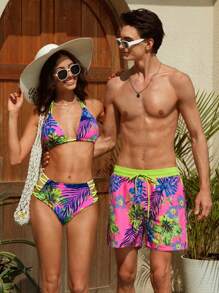 Manfinity VDAYZ Pantalones cortos de playa casuales, sencillos y de moda para hombres, para uso diario
