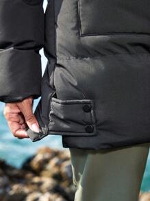 Städtischer Outdoor Mantel mit Kapuze, warm, dick gefüttert für Damen