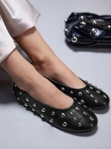 CUCCOO GRLICON Women's Y2K Style Flat Shoes, Suitable For Punk, Biker, Cool Girl, Halloween, Christmas, Party Outfits - Black - View 3