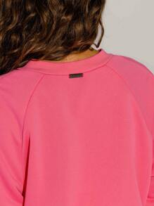 Aralina Leisurewear Neon Pink Drawstring Hoodie And Fleece With Contrast Piping Shorts Set