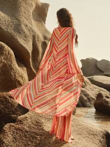 Anewsta Women's Casual Simple Fashion Kimono Cover Up, Daily Wear, For Summer Beach Vacation - Multicolor - View 1